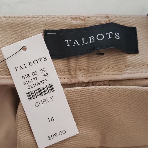 Talbots High Waist Curvy Straight  Tan dress pants Sz 14 - Picture 5 of 10